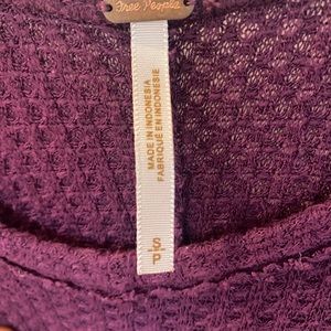 FP waffle knit distressed tunic, mulberry color, super cozy material size S